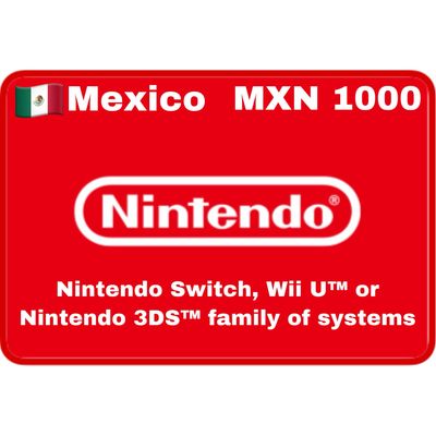 Nintendo eShop Mexico MXN 1000