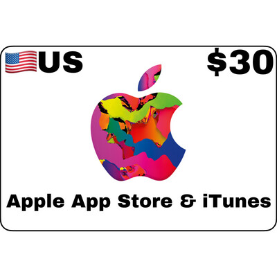 Apple iTunes Gift Card US $30 USD Apple iTunes Gift Card US $30 USD