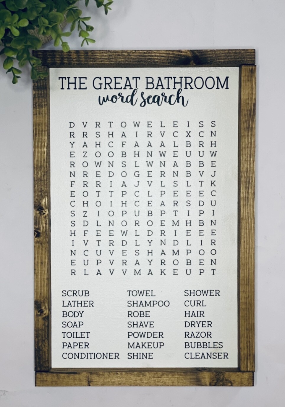 The Great Bathroom Word Search