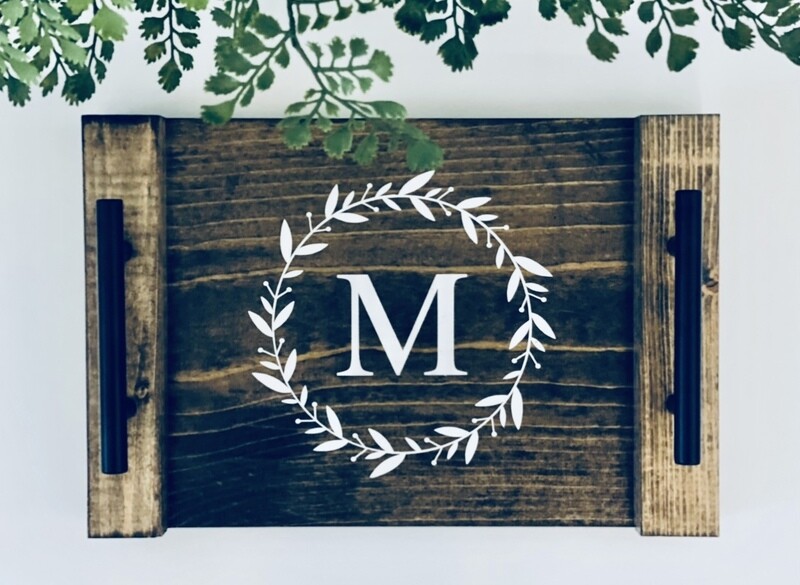 Monogrammed Wreath Tray