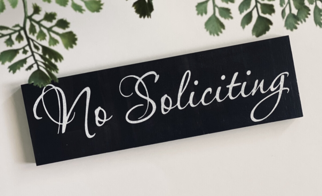 No Soliciting Sign
