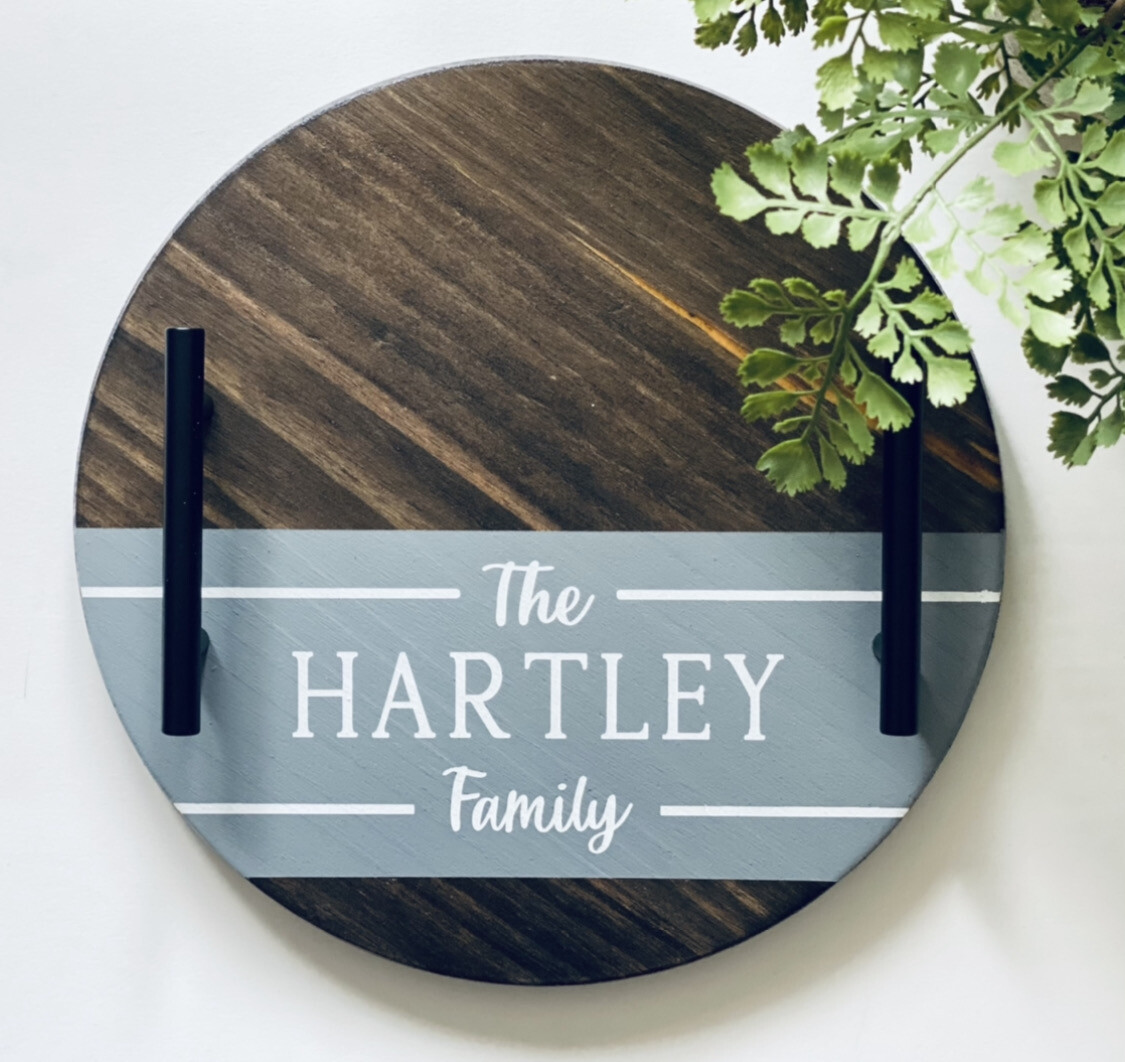 Family Last Name Round Tray, 16&quot;