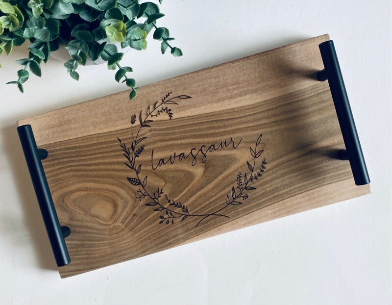 Last Name Laser Engraved Accent Tray