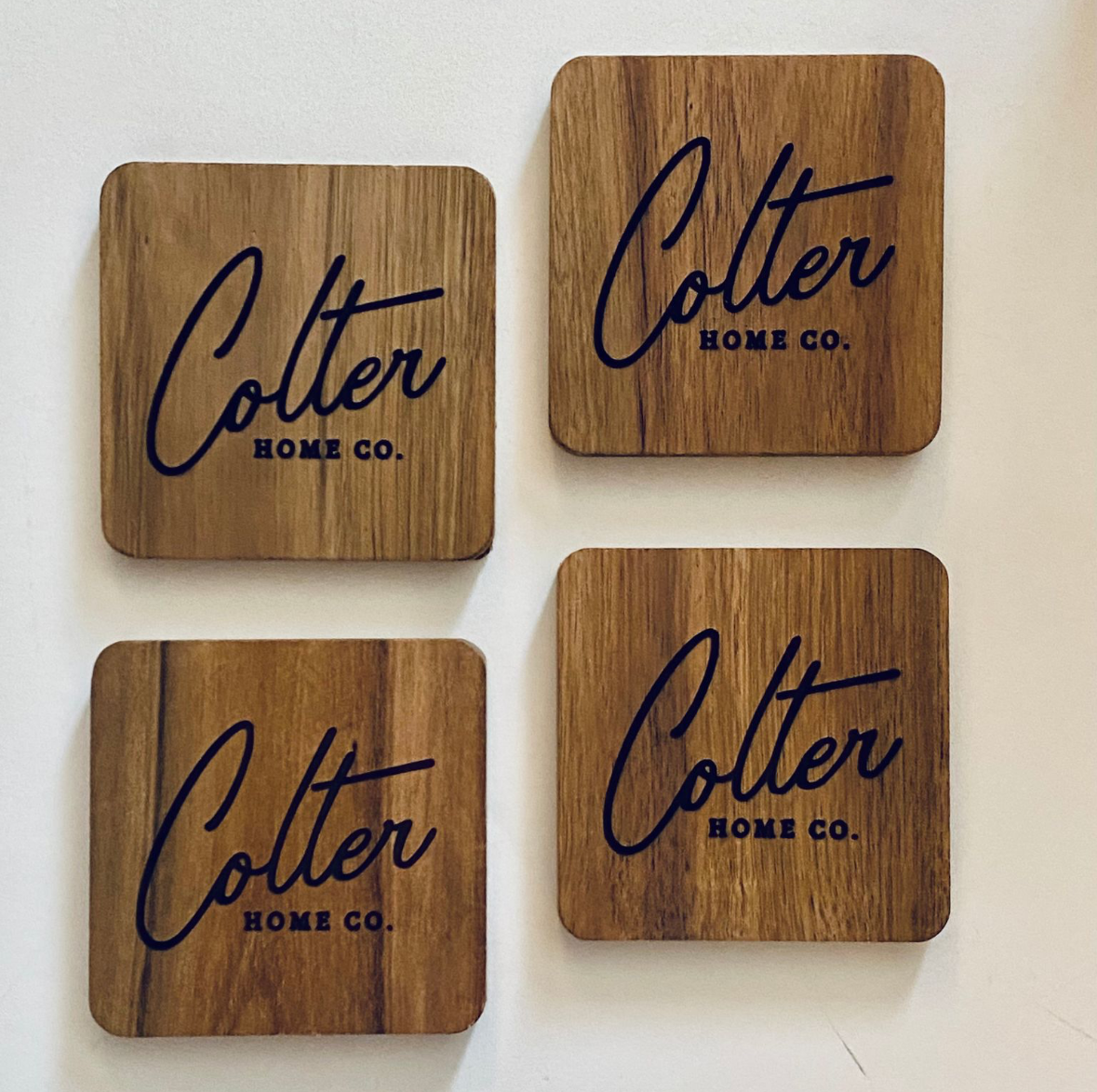 Business Logo Laser Engraved Coasters