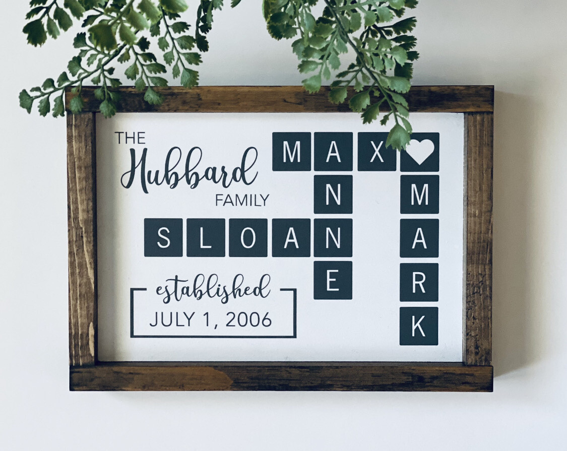 Family Crossword Sign