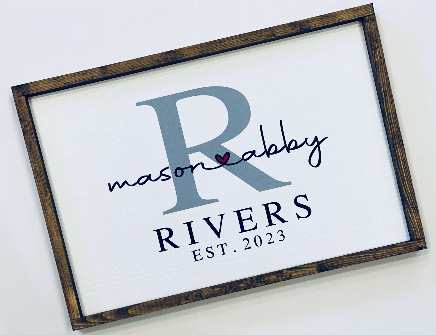 Monogrammed Sign with Couple Names and Est. Date