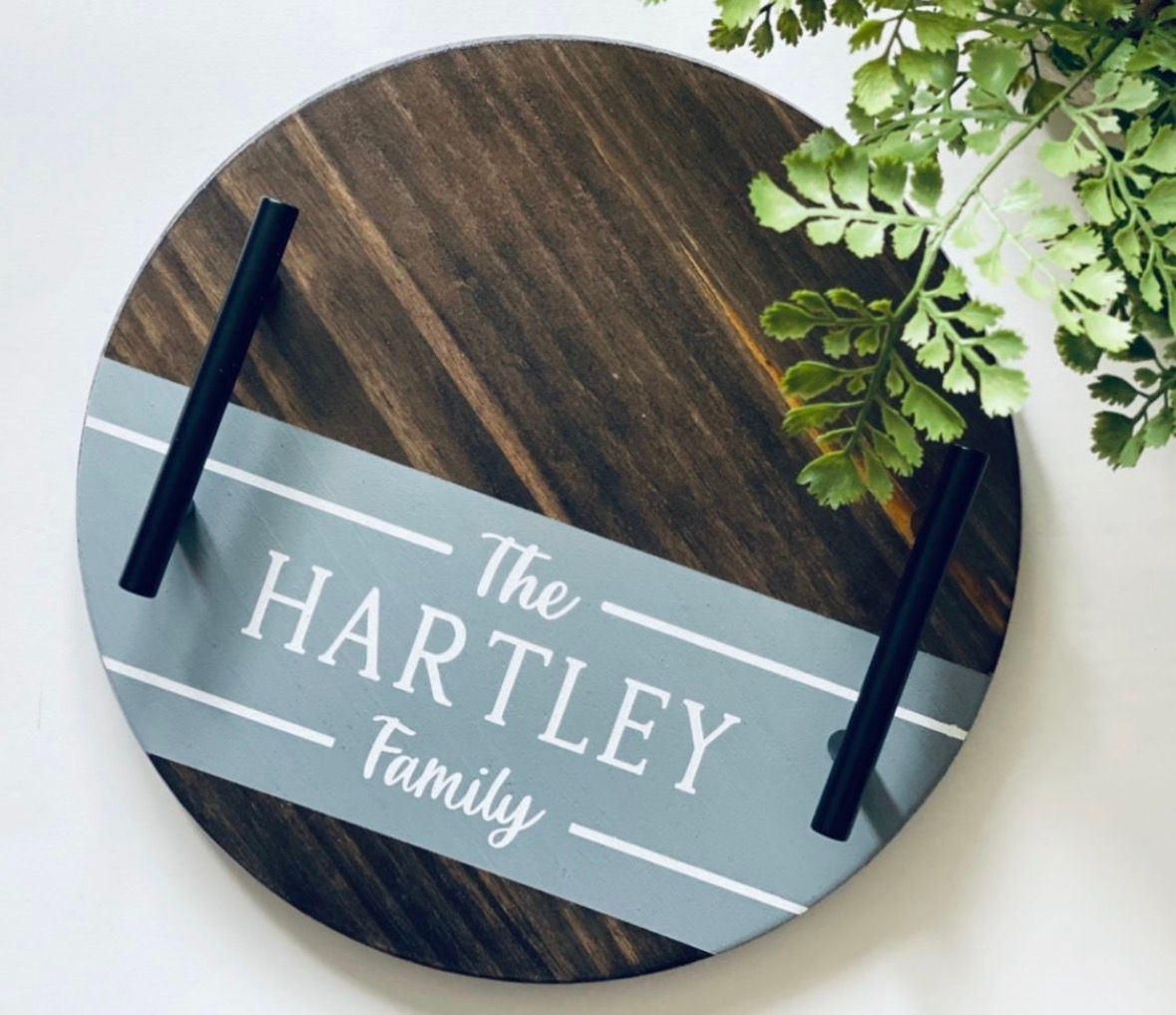 Last Name Family Round Tray