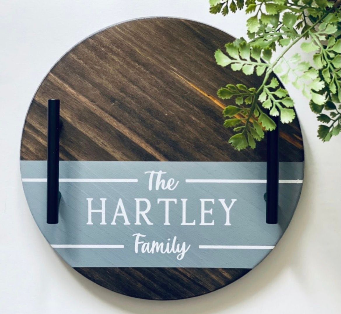 Last Name Family Round Tray