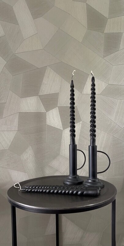 Swirl kaarsen black