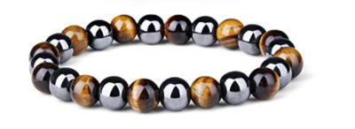 Tiger Eye and Hematite Natural Stone Bracelet