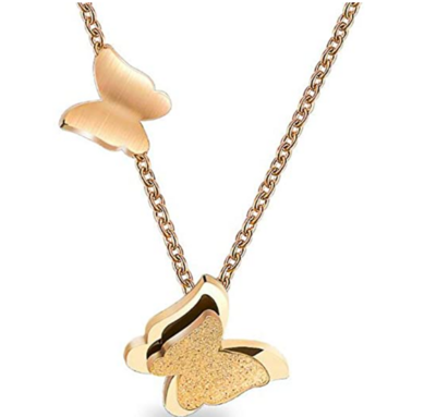 Butterfly Stainless Steel Adjustable Necklace