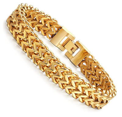 12MM Two-Strand Wheat Chain Stainless Steel Bracelet