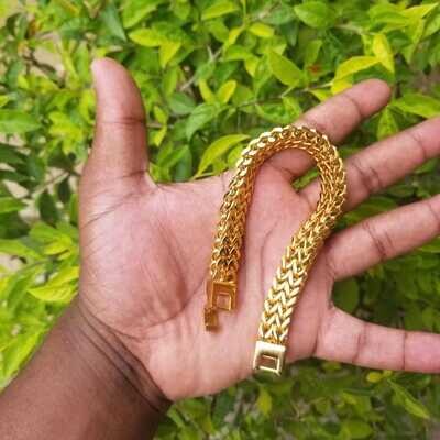 12MM Two-Strand Wheat Chain Stainless Steel Bracelet