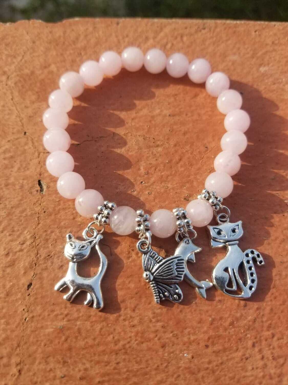 Rose Quarts Charm Bracelet