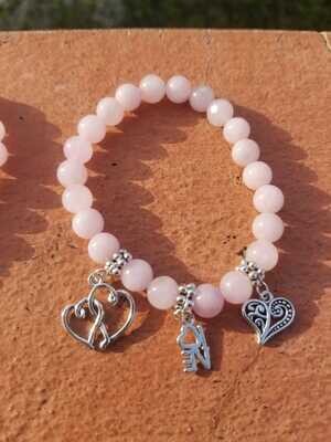 Rose Quarts Charm Bracelet