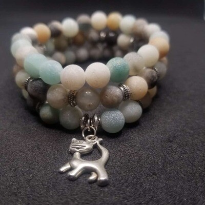 Frosted Amazonite Natural Stone Bracelet Set
