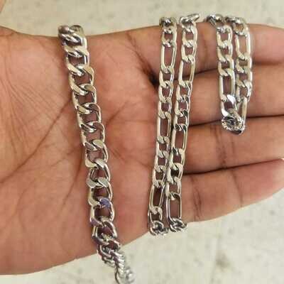 Stainless Steel Chain and Bracelet Set