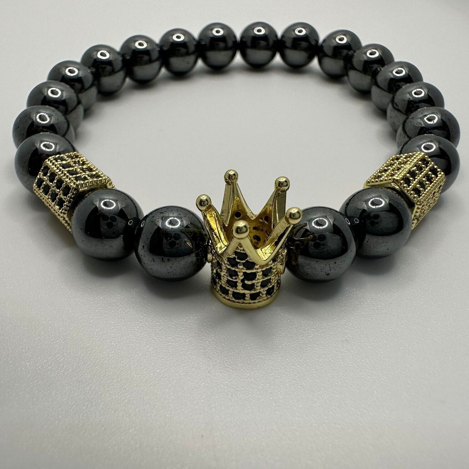 Hematite Crown Natural Stone Bracelet