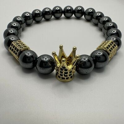 Hematite Crown Natural Stone Bracelet