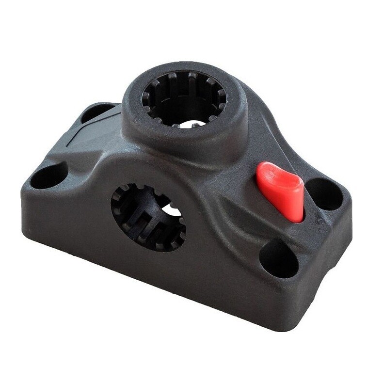 The mount of the spinning rod holder is universal black