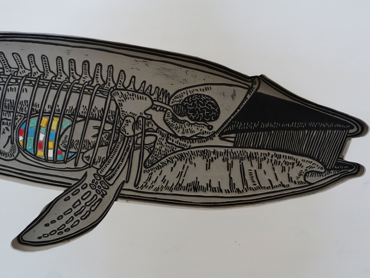 Giant whale anatomy stamp