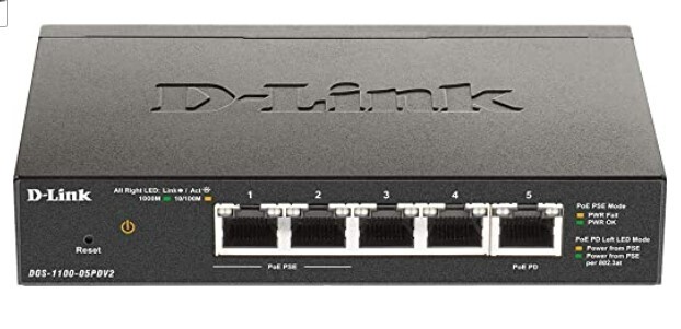 Switch 5 porte PoE + PD
