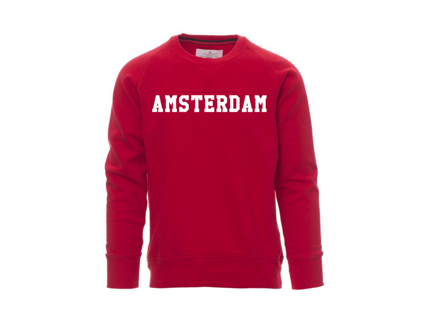 lijn knal Traditie AH&BC Sweater AMSTERDAM rood (wit) heren