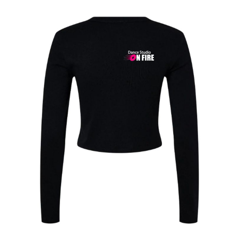 Croptop met lange mouwen (Zwart)