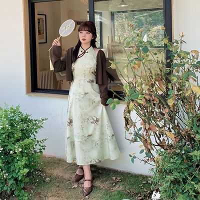 大码新中式旗袍款两件套
