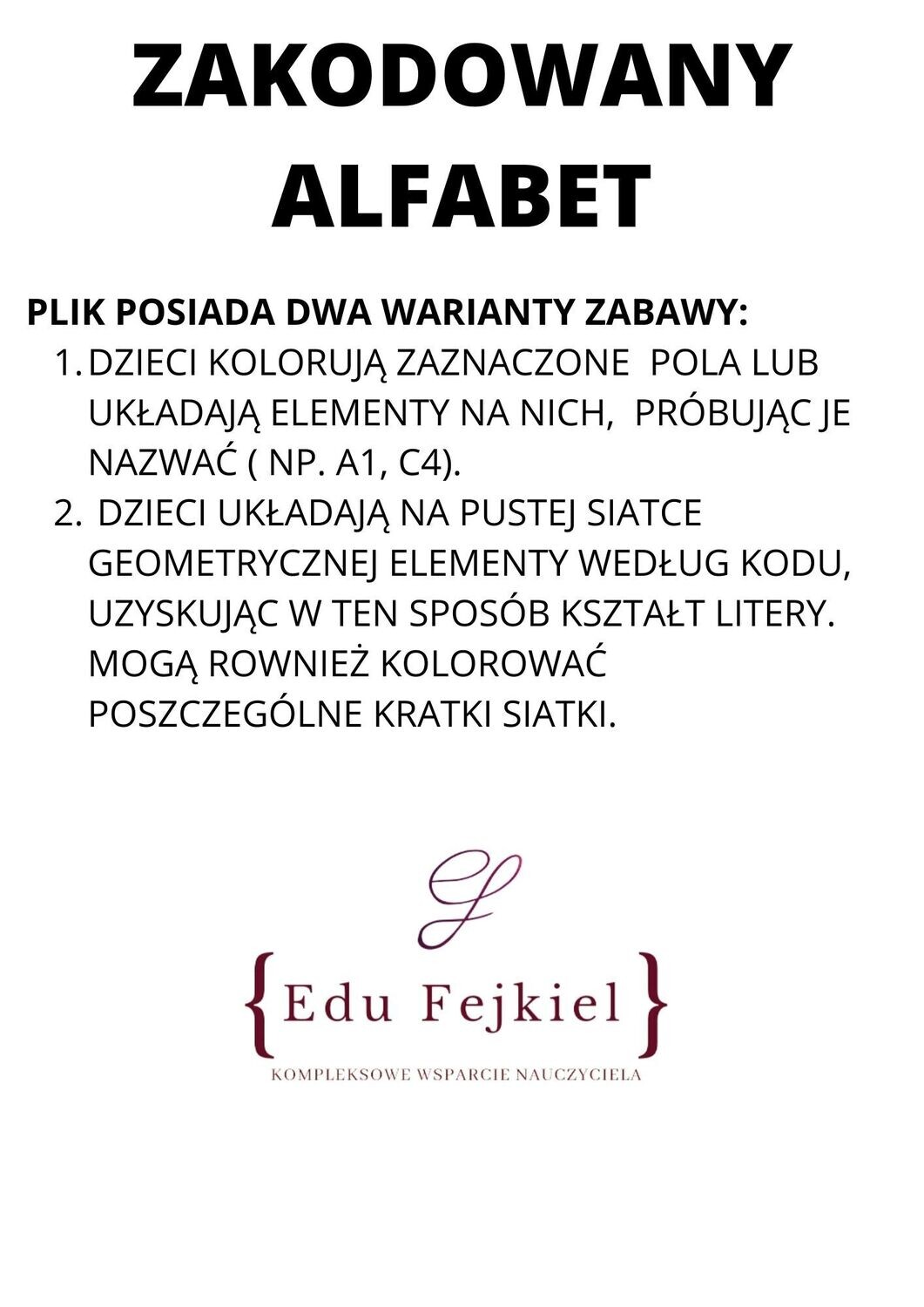 ZAKODOWANY ALFABET