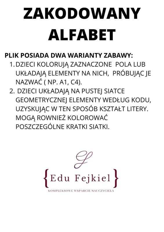 ZAKODOWANY ALFABET