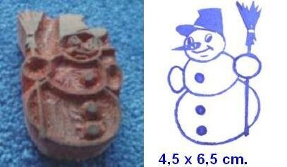Stempel aus Holz  Schneemann