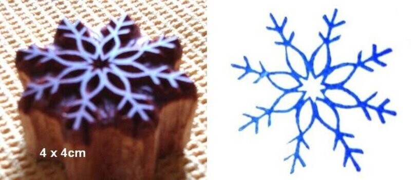 Stempel aus Holz   Schneeflocke