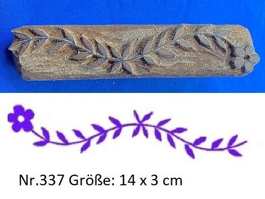 Handgeschnitzte Stempel aus Holz  Bordüre