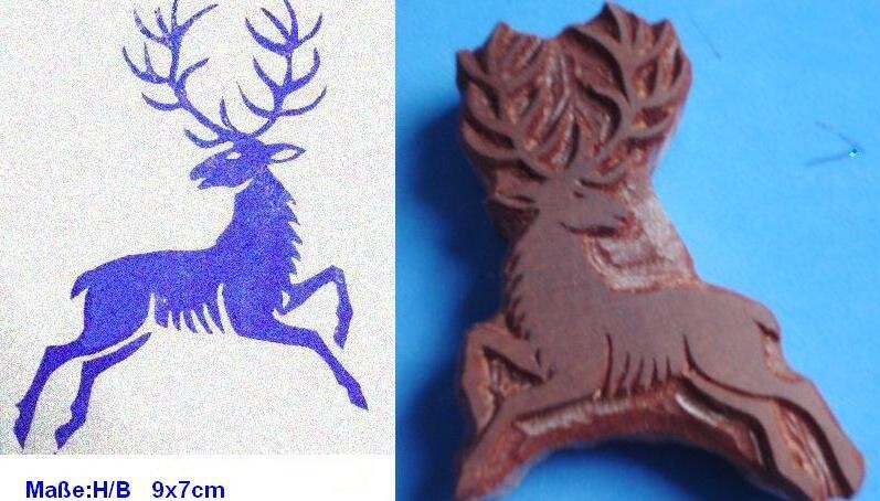 Handgeschnitzte Stempel aus Holz  Hirsch rechts
