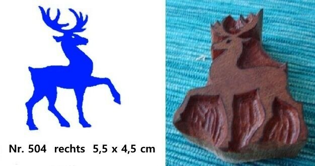 Handgeschnitzte Stempel aus Holz  Hirsch  rechts