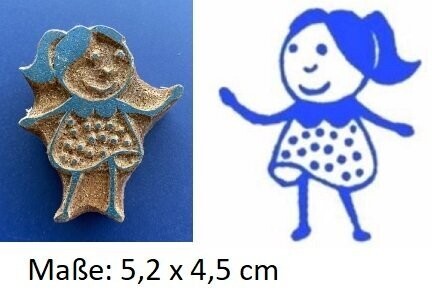 Handgeschnitzte Stempel aus Holz  Kind  Mädchen