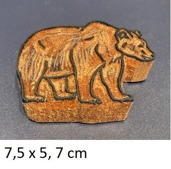 Handgeschnitzte Stempel aus Holz Bär