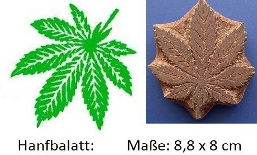 Handgeschnitzte Stempel aus Holz  Hanfblatt