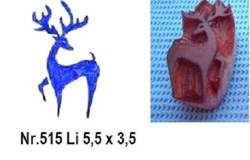Handgeschnitzte Stempel aus Holz  Hirsch  links