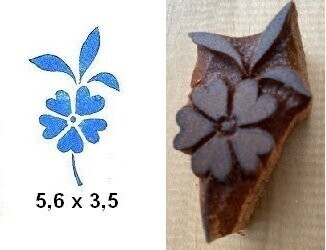 Handgeschnitzte  Motivstempel aus Holz  Blume