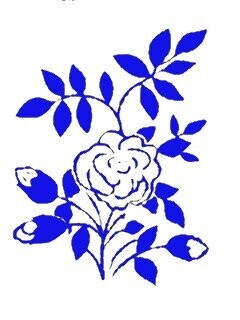 Handgeschnitzte Stempel aus Holz  Rose