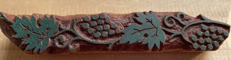 Holzstempel Blaudruck Model Druckstock Stempel Weinrebe Bordüre