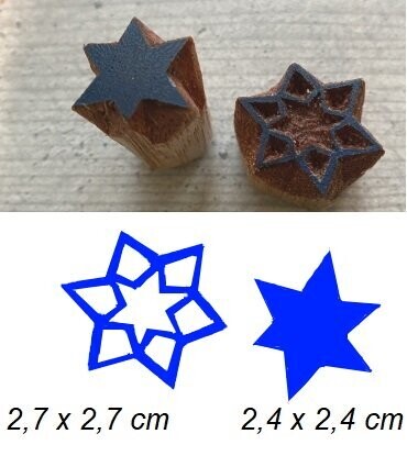 Holzstempel   Set Sterne  Blaudruck Model Druckstock Stempel