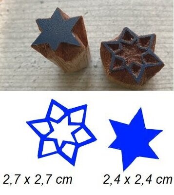 Holzstempel   Set Sterne  Blaudruck Model Druckstock Stempel