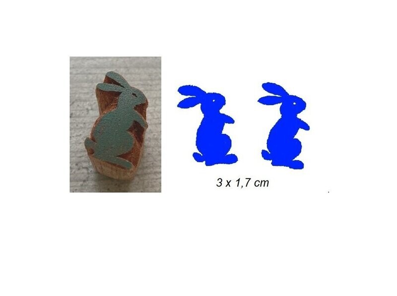Kleine Häschen  Stempel  Blaudruck Model Druckstock