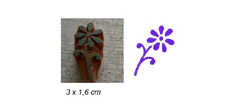 Kleine Blümchen   Stempel  Blaudruck Model Druckstock
