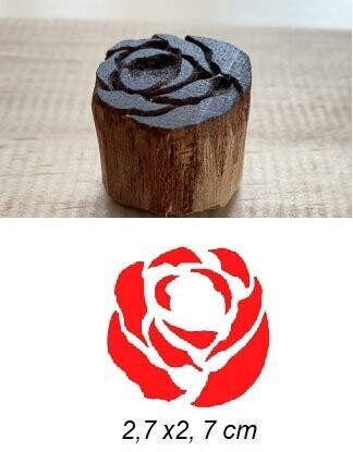 Rose Stempel  Blaudruck Model Druckstock Holzstempel Motivstempel