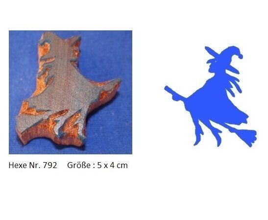 Hexe Stempel  Blaudruck Model Druckstock Holzstempel Motivstempel Stempel