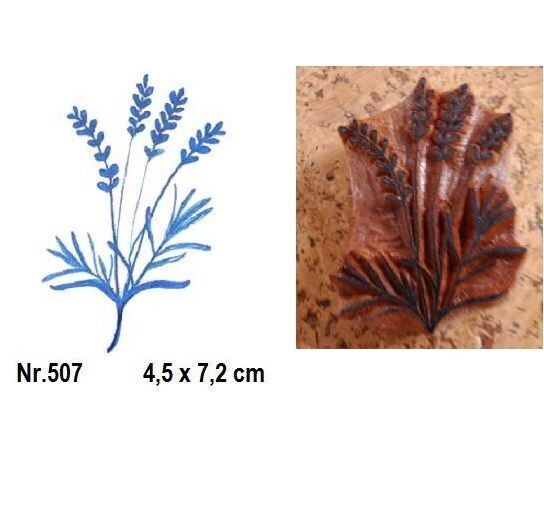 Handgeschnitzte  Motivstempel aus Holz  Lavendel